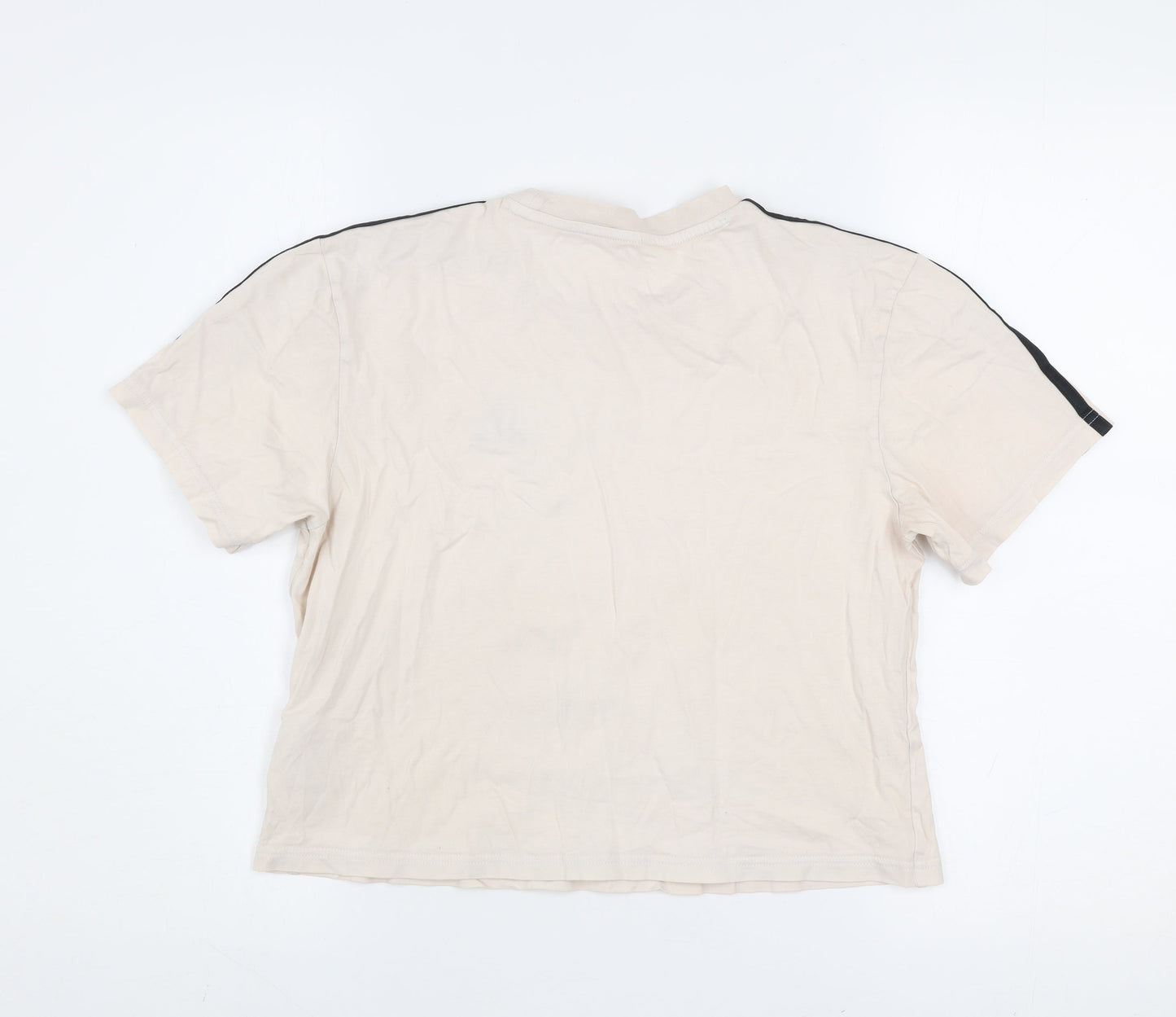 Adidas Womens Beige XS Cropped T-Shirt Short Sleeve Sports Top