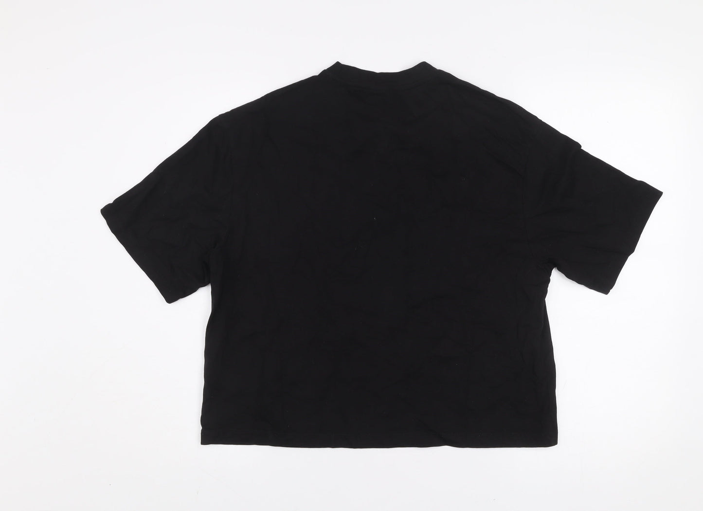 Bershka Womens Black Basic Cotton T-Shirt Size S