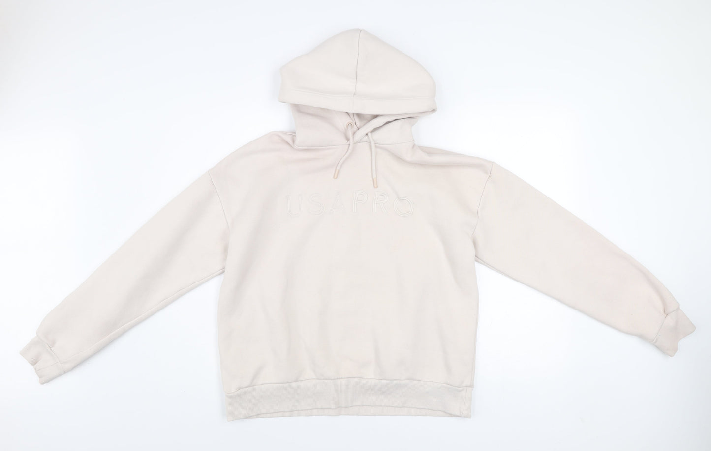 USA Pro Women's Beige Pullover Hoodie Size 12 Cotton Blend