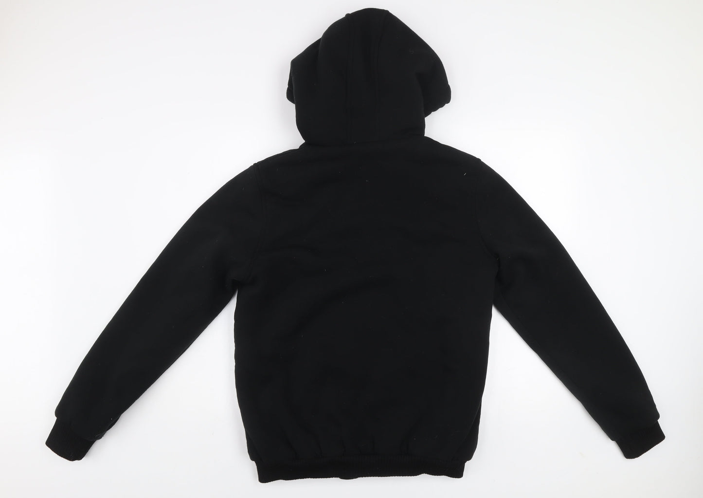 Brave Soul Men's Black L Fleece Lined Hooded Zip Active Jacket