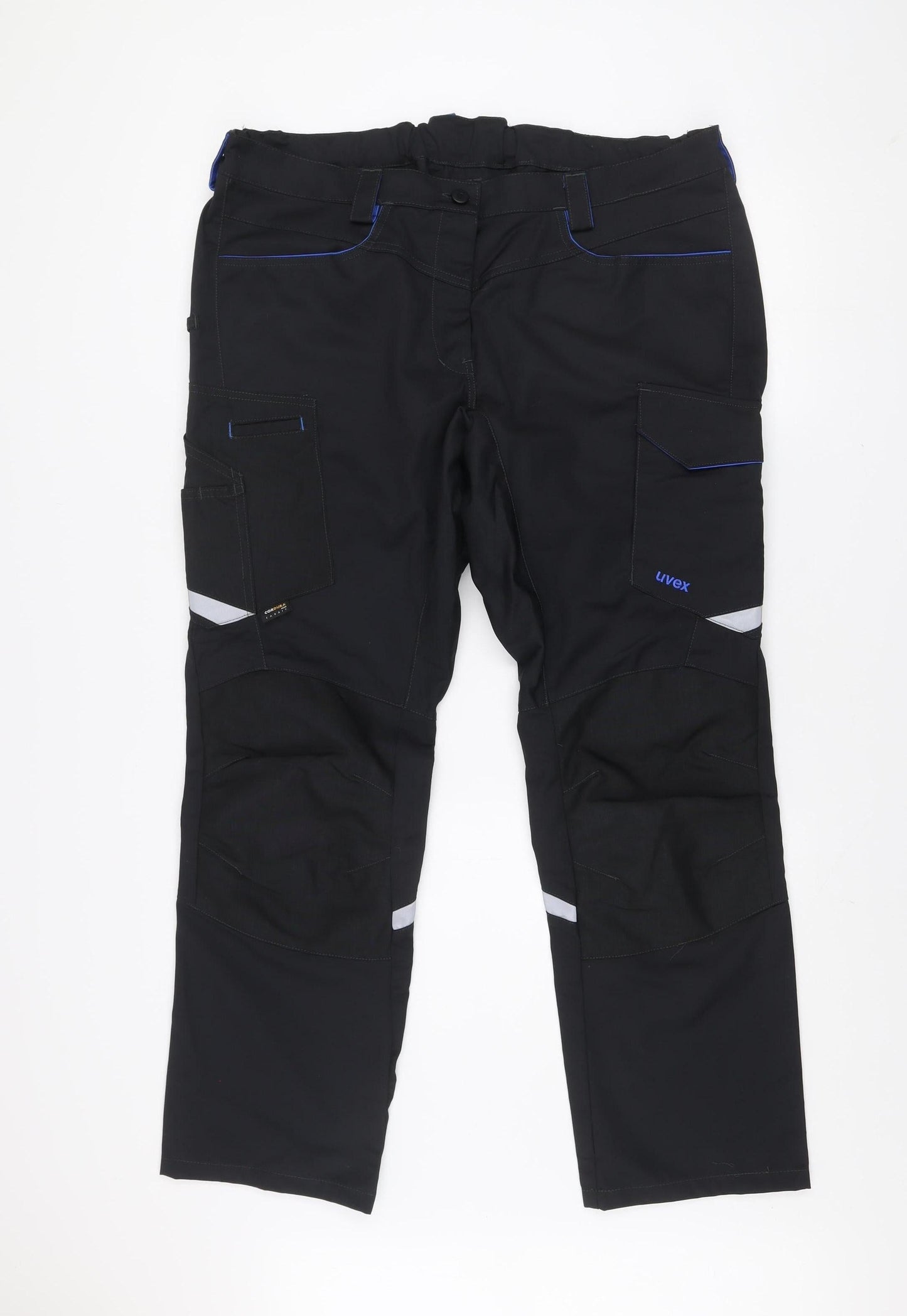 Uvex Men's Black Cargo Workwear Trousers Size M Reflective Pockets