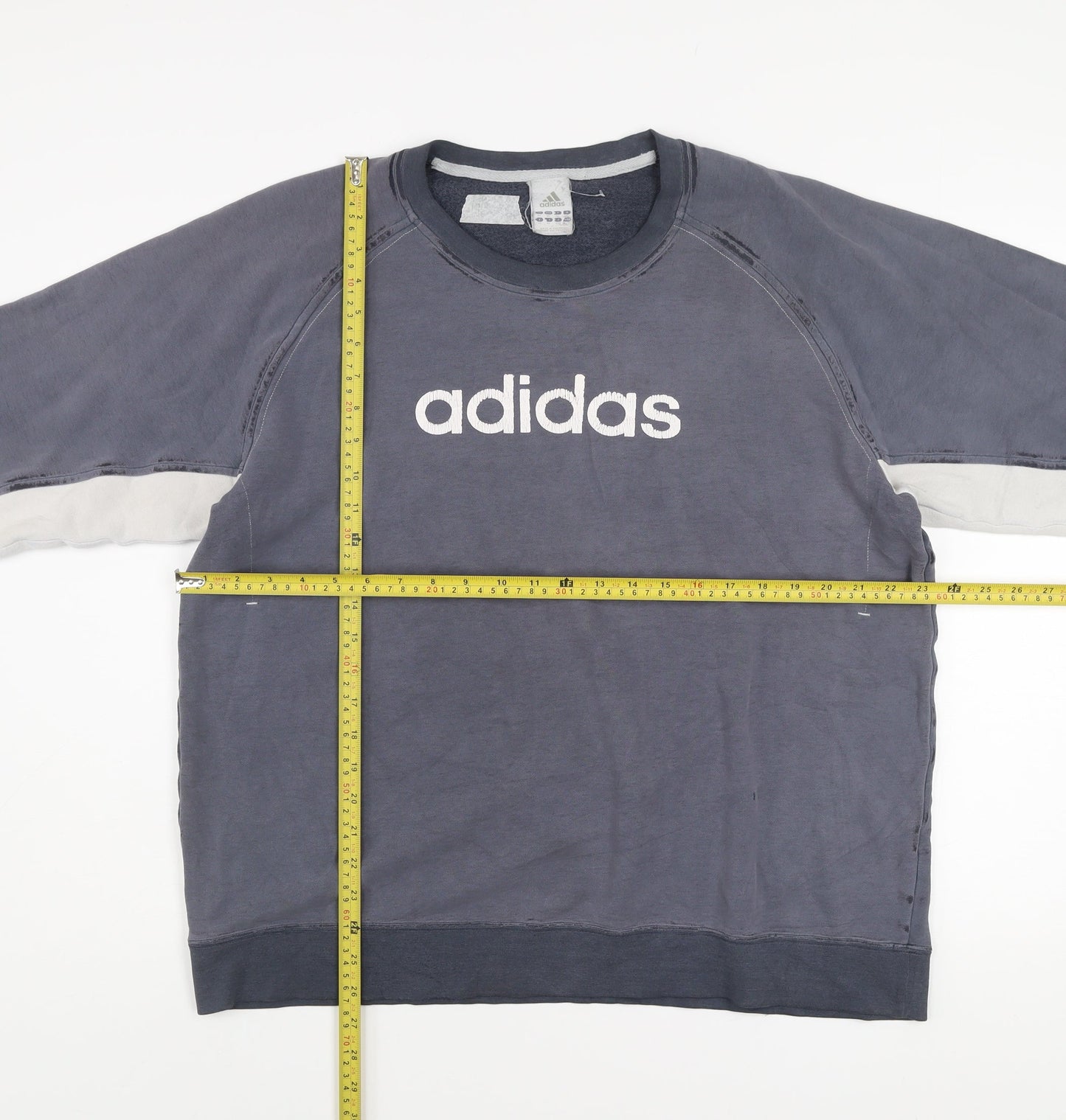 Adidas Men's Grey XL Pullover Crew Neck Logo Sweatshirt