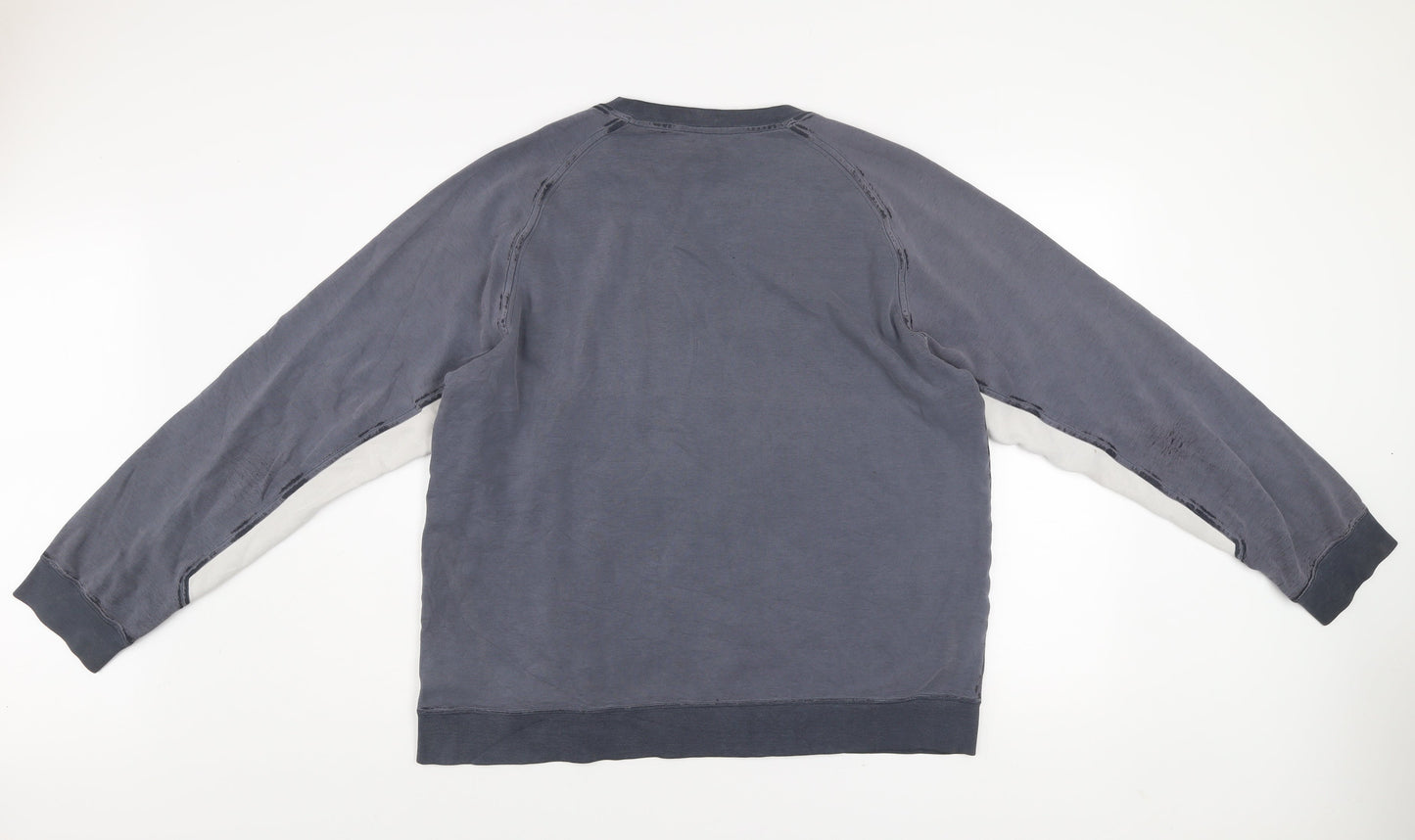 Adidas Men's Grey XL Pullover Crew Neck Logo Sweatshirt