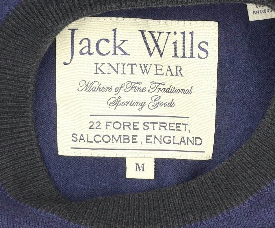 Jack Wills Men’s Blue Cotton Crew Neck Pullover Jumper Size M