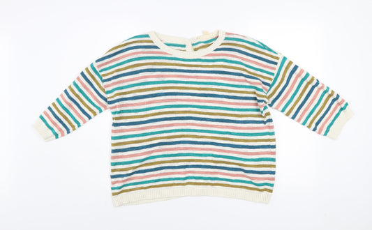 Seasalt Cornwall Women’s Multicoloured Striped Cardigan UK 16 Cotton Knit