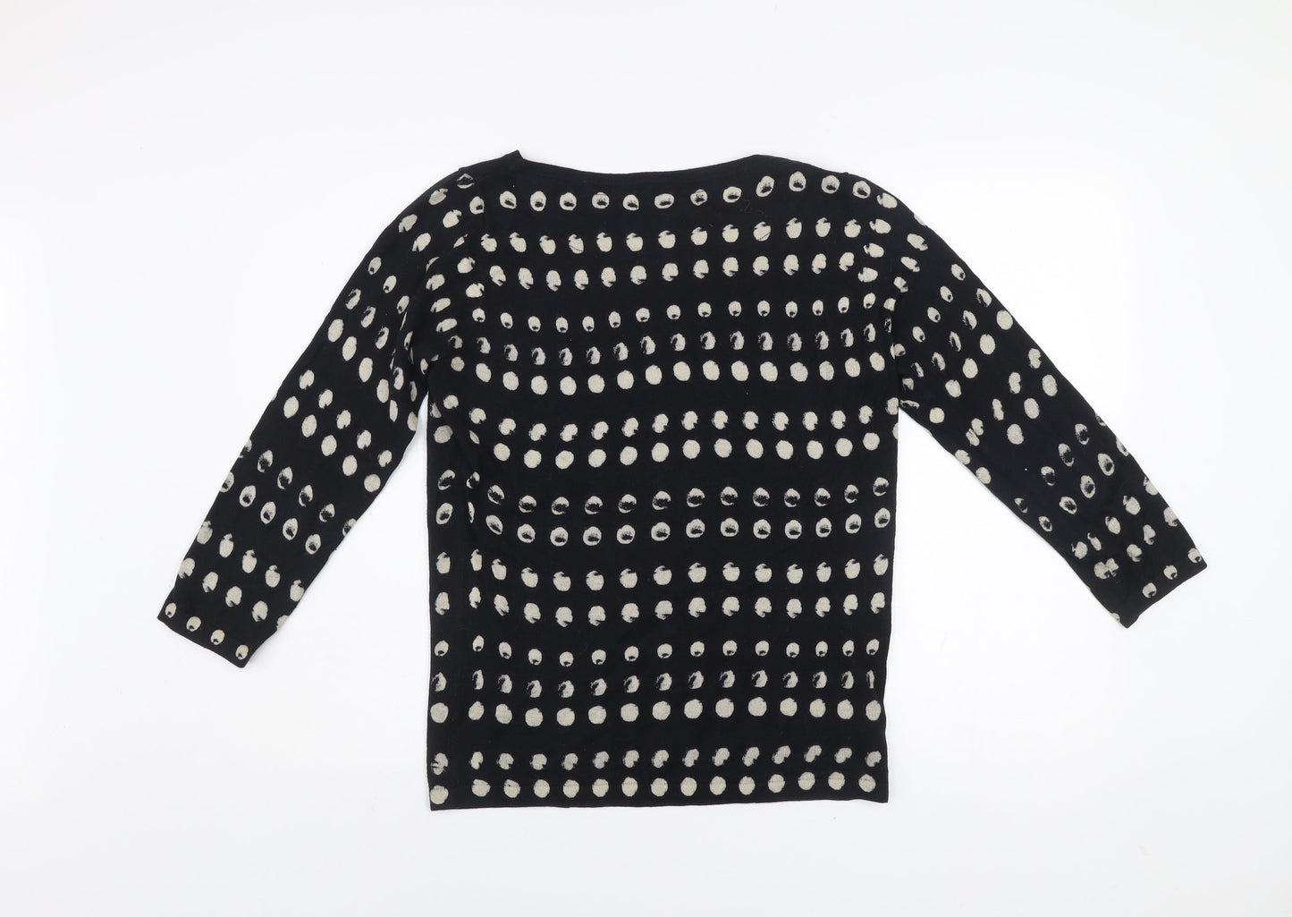 Next Women Black Polka Dot Cotton Blend Jumper Size 10