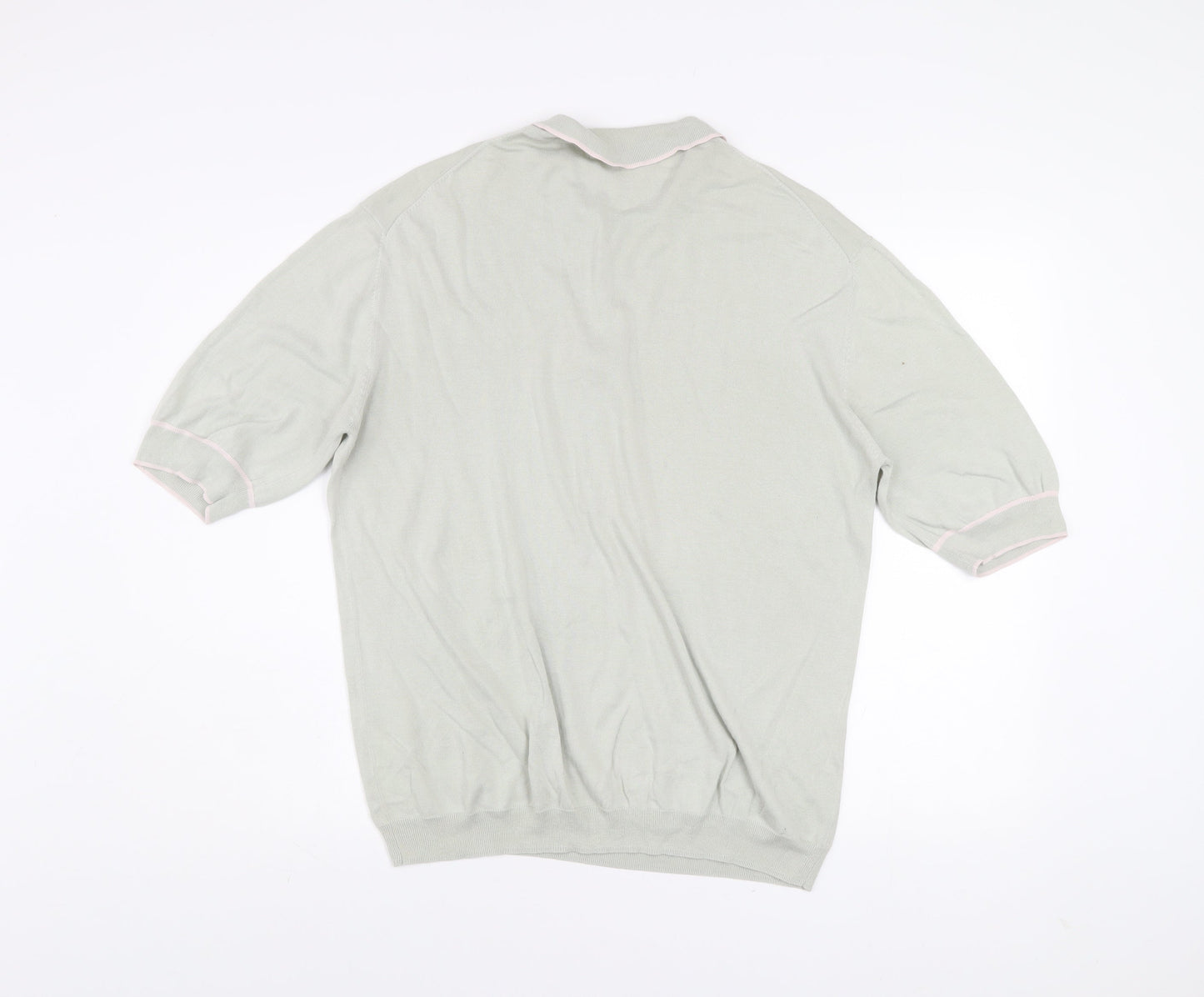 Lyle & Scott Vintage Men's Beige Cotton Short Sleeve Polo Shirt M