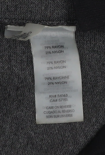 Calvin Klein Men's Grey Striped Roll Neck Knit Jumper XL