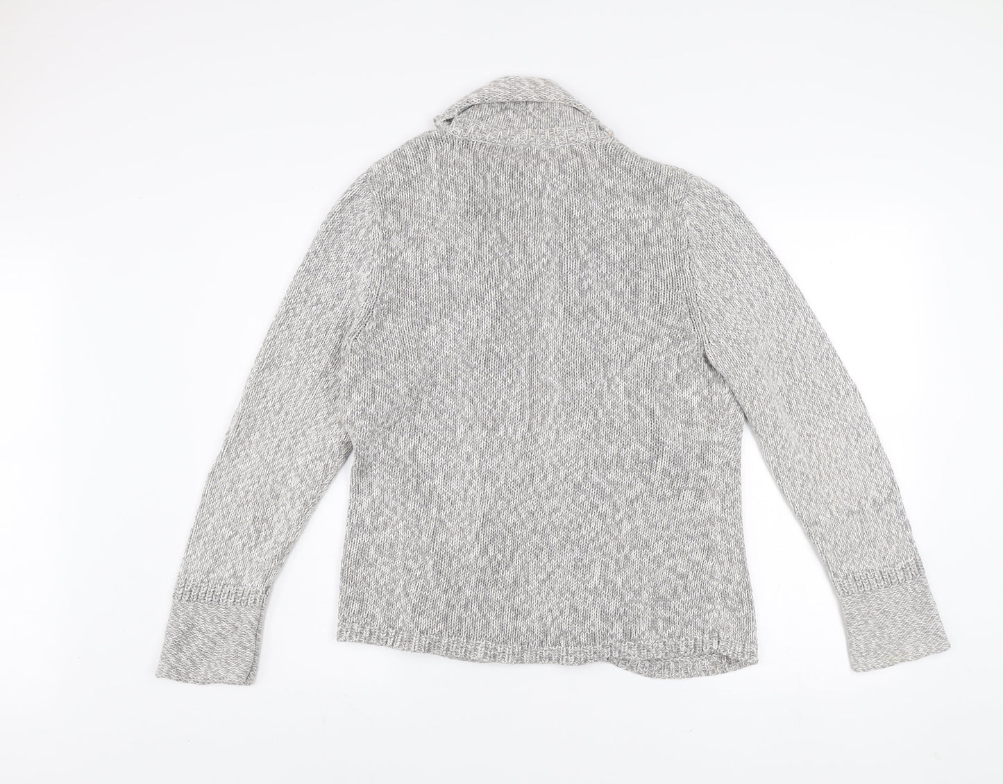 Wallis Women’s Grey Cotton Chunky Knit Open Cardigan Size L