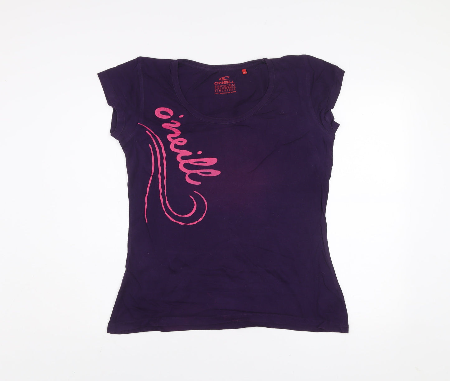 O'Neill Womens Purple XL Cotton Short Sleeve Crew Neck T-Shirt