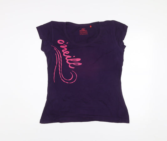 O'Neill Womens Purple XL Cotton Short Sleeve Crew Neck T-Shirt