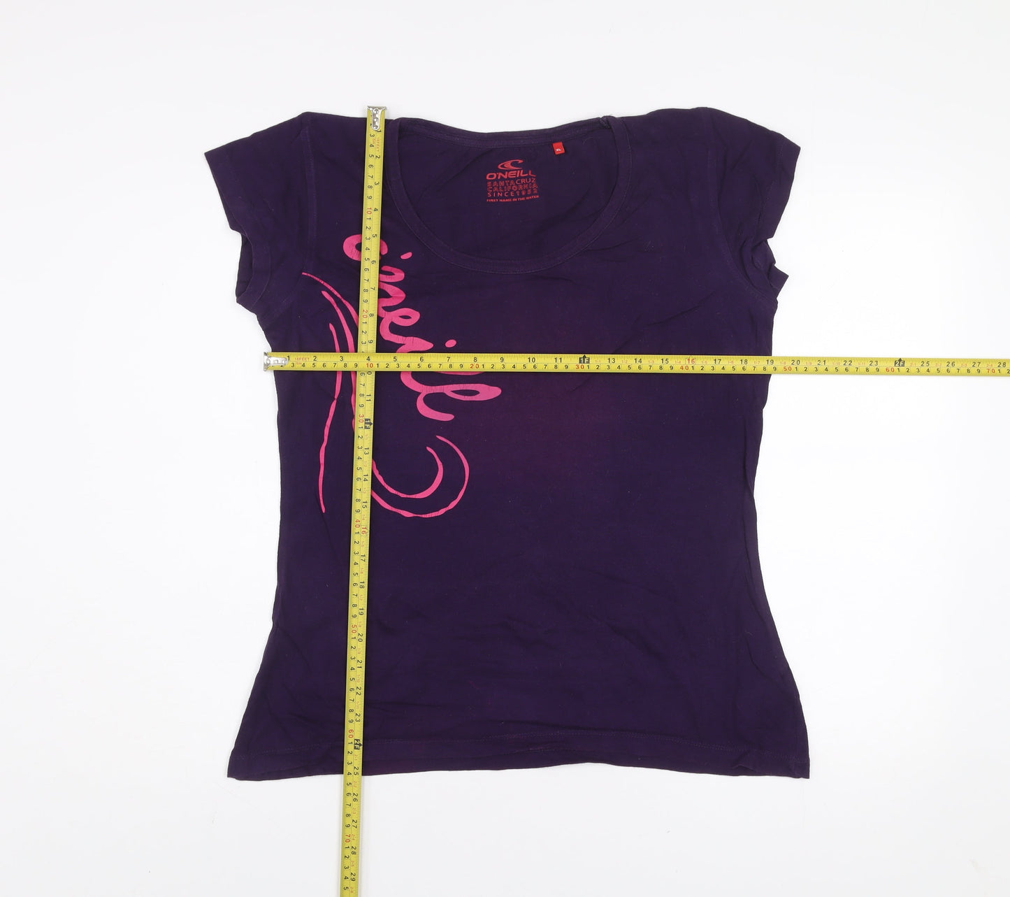 O'Neill Womens Purple XL Cotton Short Sleeve Crew Neck T-Shirt