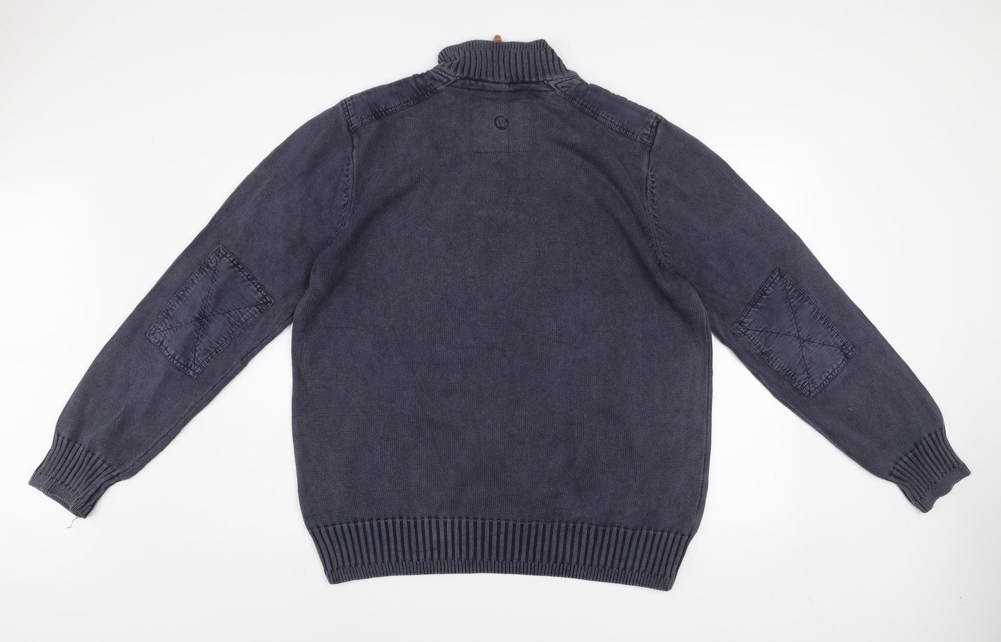 Fat Face Men's Blue 1/4 Zip Cotton Jumper Size L Outdoor Classic Knit