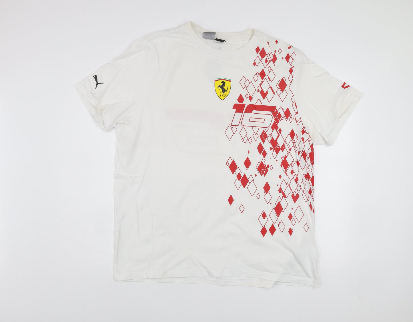 Puma Ferrari Men's White XL Graphic Sports T-Shirt