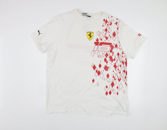 Puma Ferrari Men's White XL Graphic Sports T-Shirt