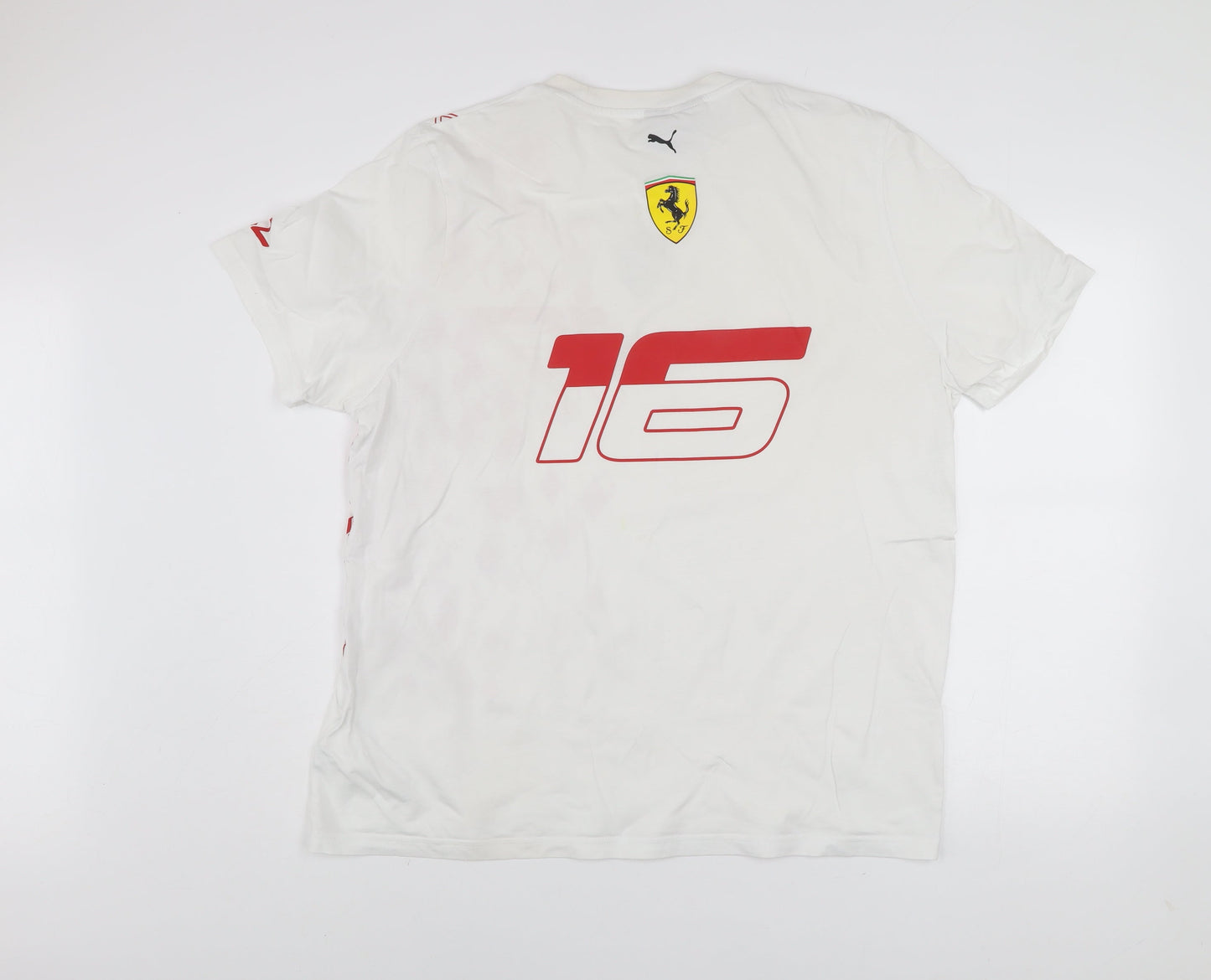 Puma Ferrari Men's White XL Graphic Sports T-Shirt