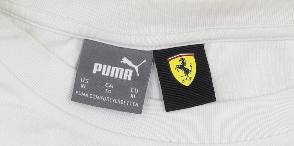 Puma Ferrari Men's White XL Graphic Sports T-Shirt