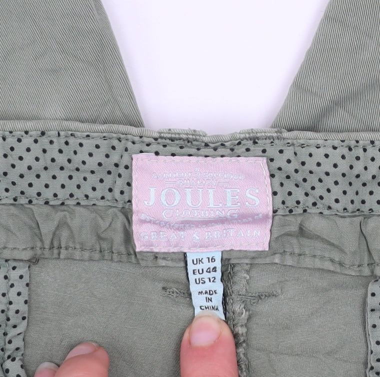 Joules Women's Green Chino Trousers Size 16 Straight Leg Cotton
