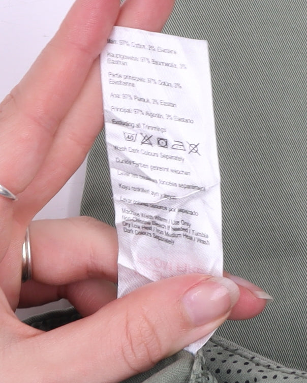 Joules Women's Green Chino Trousers Size 16 Straight Leg Cotton