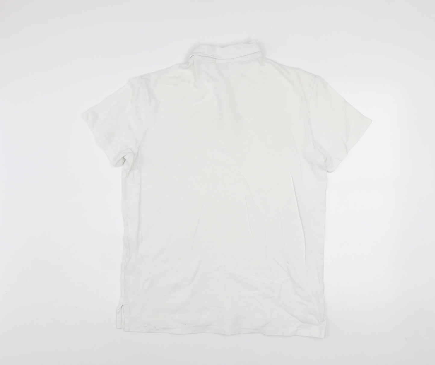 Ralph Lauren Men's White Polo Shirt M Classic Cotton Short Sleeve