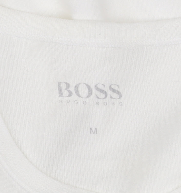 Hugo Boss Men's White Cotton Crew Neck Short Sleeve T-Shirt Size M