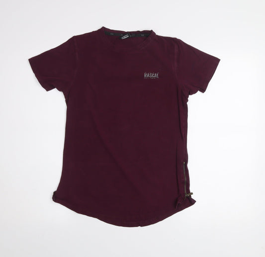 Rascal Boys Red XL Short Sleeve Cotton Zip Detail T-Shirt