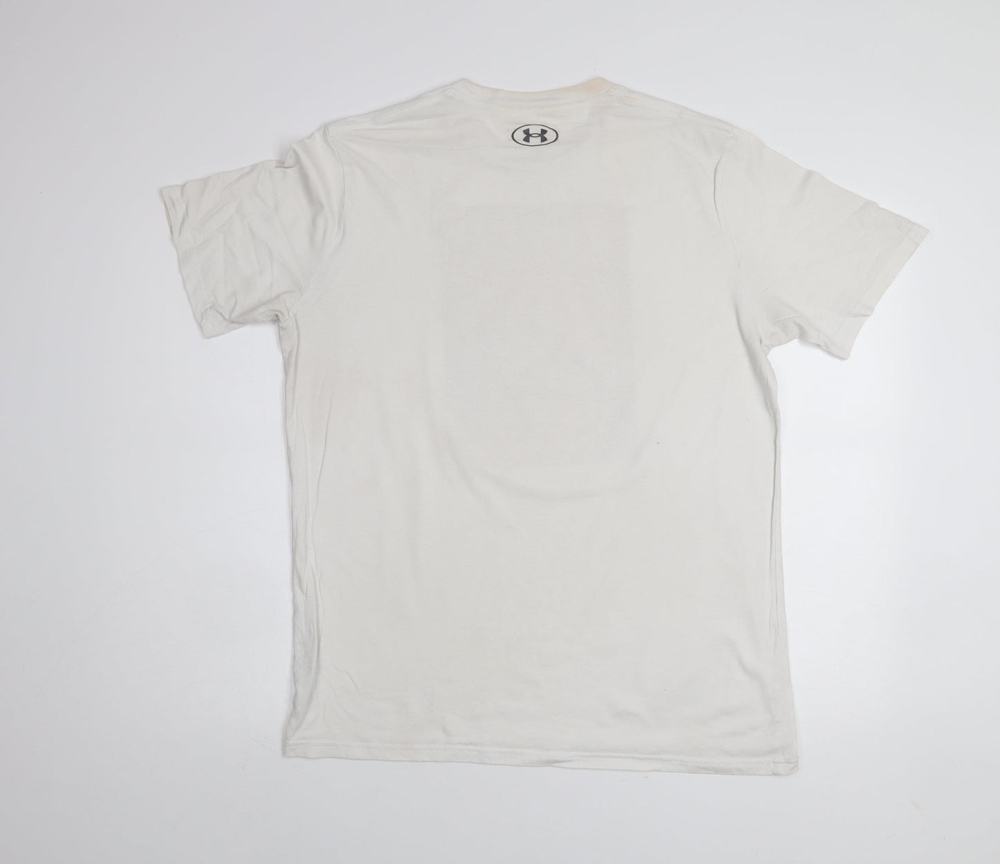 Under Armour Mens White Graphic Print Crew Neck Short Sleeve T-Shirt Size L