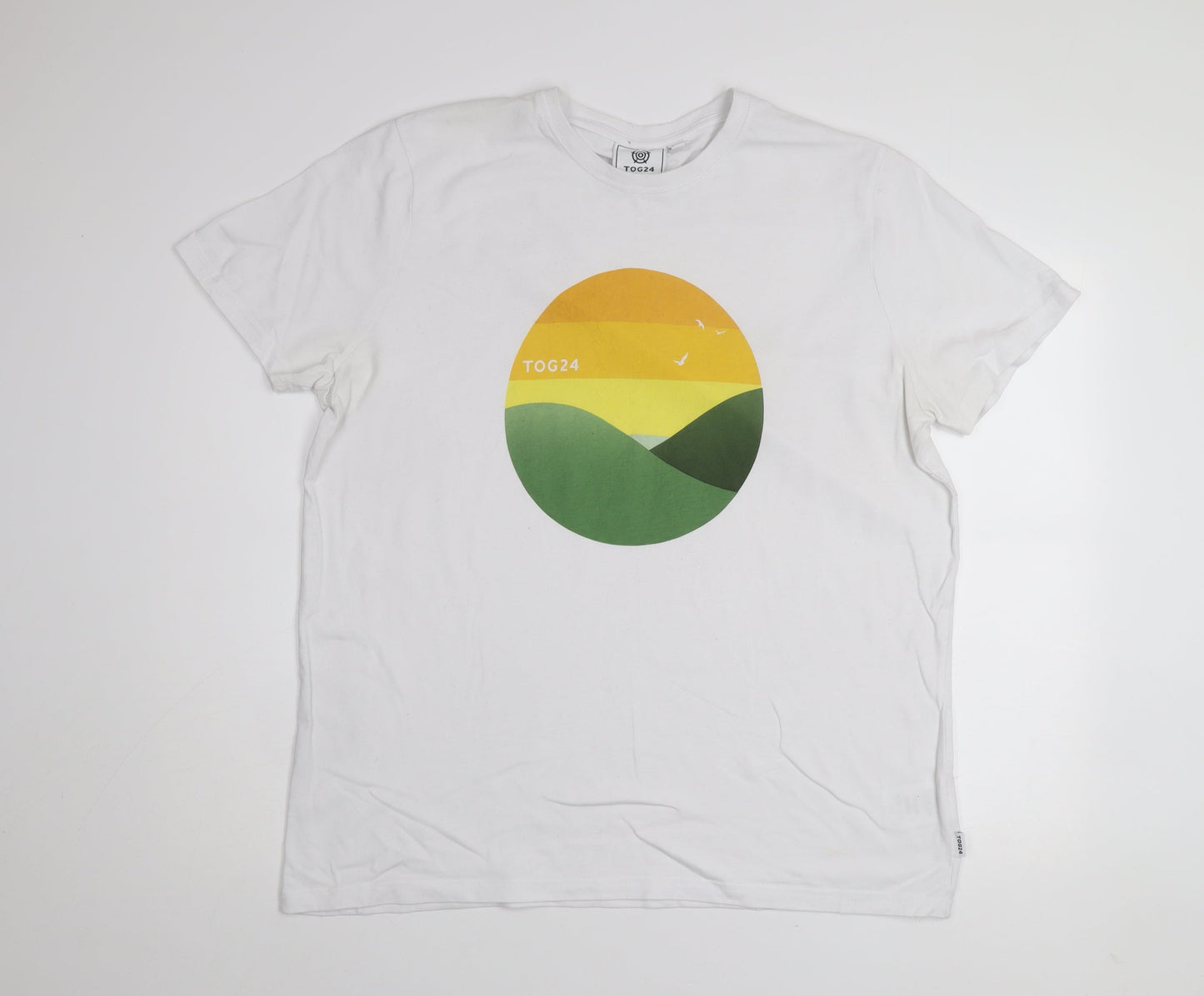 TOG24 Mens White 2XL Nature Graphic Crew Neck T-Shirt