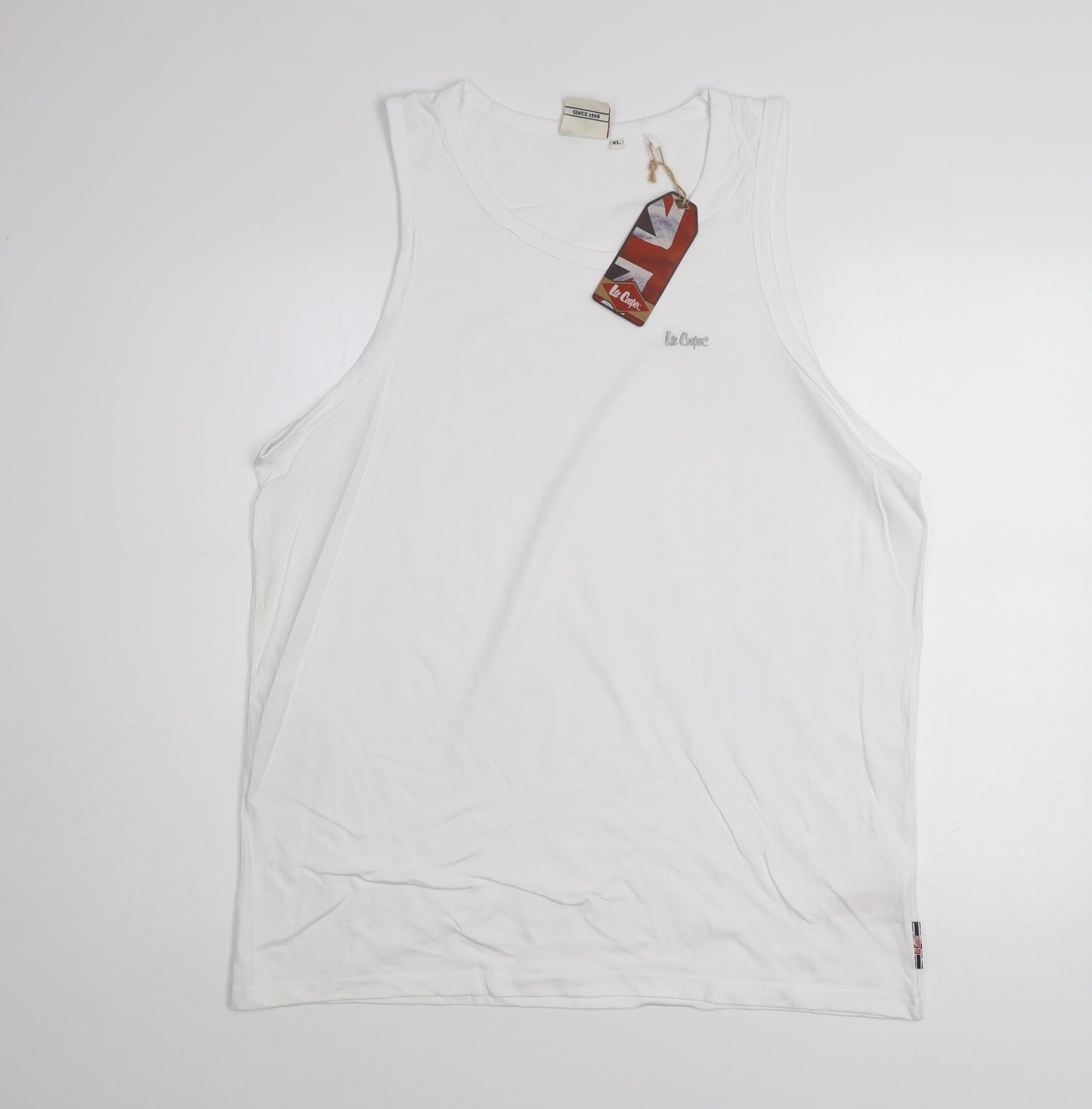 Lee Cooper Men's White XL Sleeveless Cotton Vest Top