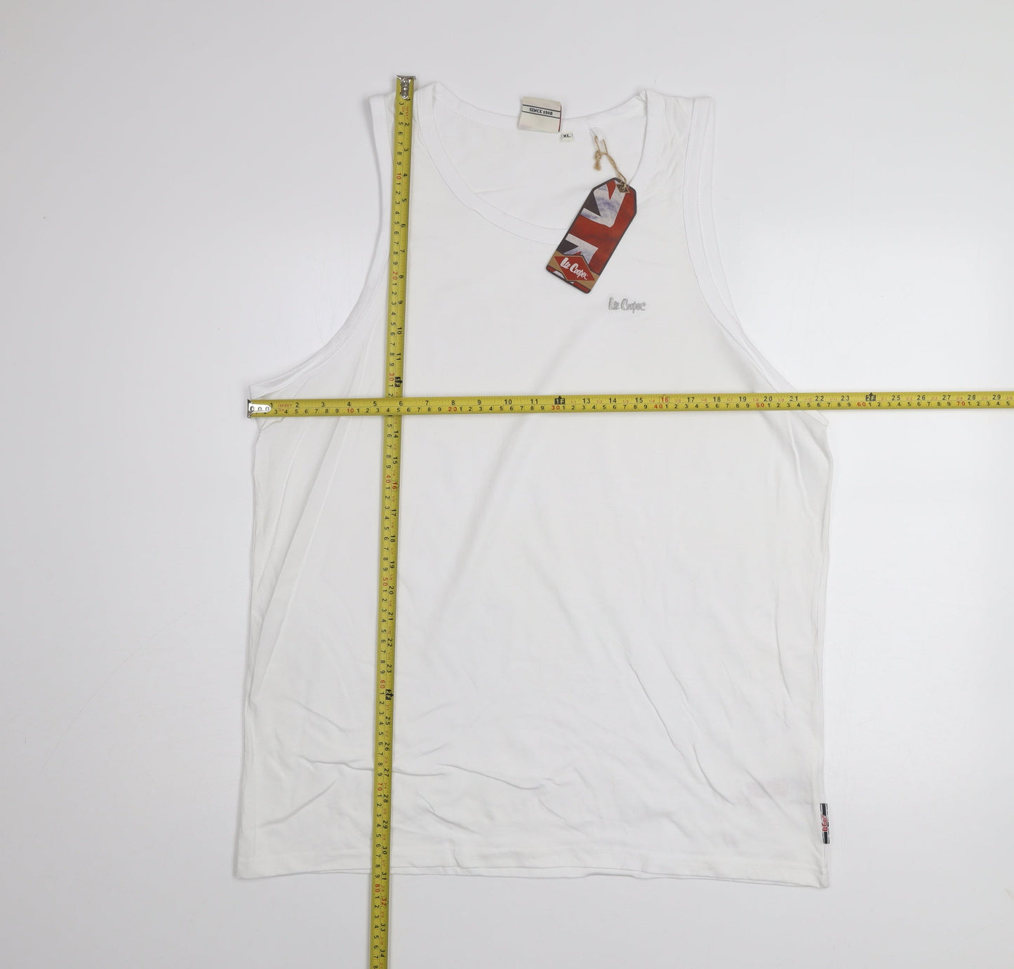 Lee Cooper Men's White XL Sleeveless Cotton Vest Top