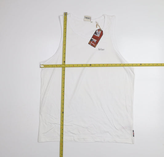 Lee Cooper Men's White XL Sleeveless Cotton Vest Top