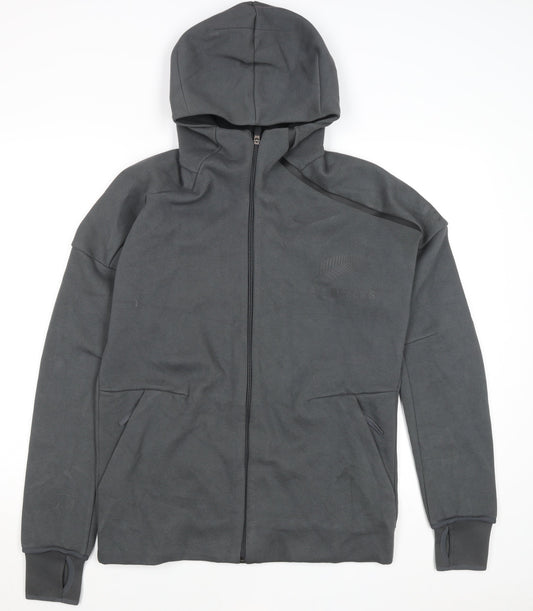 Adidas Men’s Grey All Blacks Full Zip Hooded Track Jacket Size M