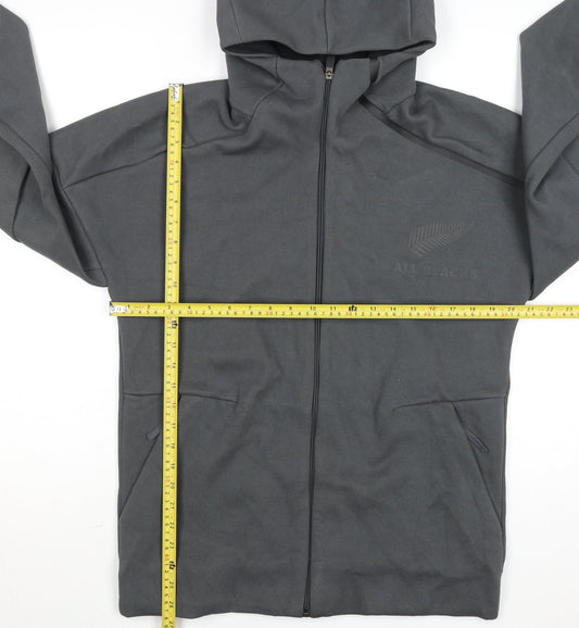 Adidas Men’s Grey All Blacks Full Zip Hooded Track Jacket Size M