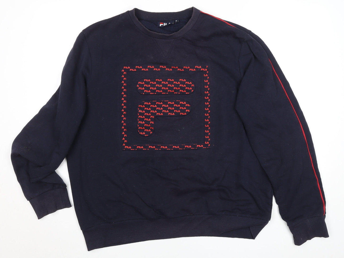 FILA Men’s Blue XL Pullover Sweatshirt Crew Neck Logo Fleece