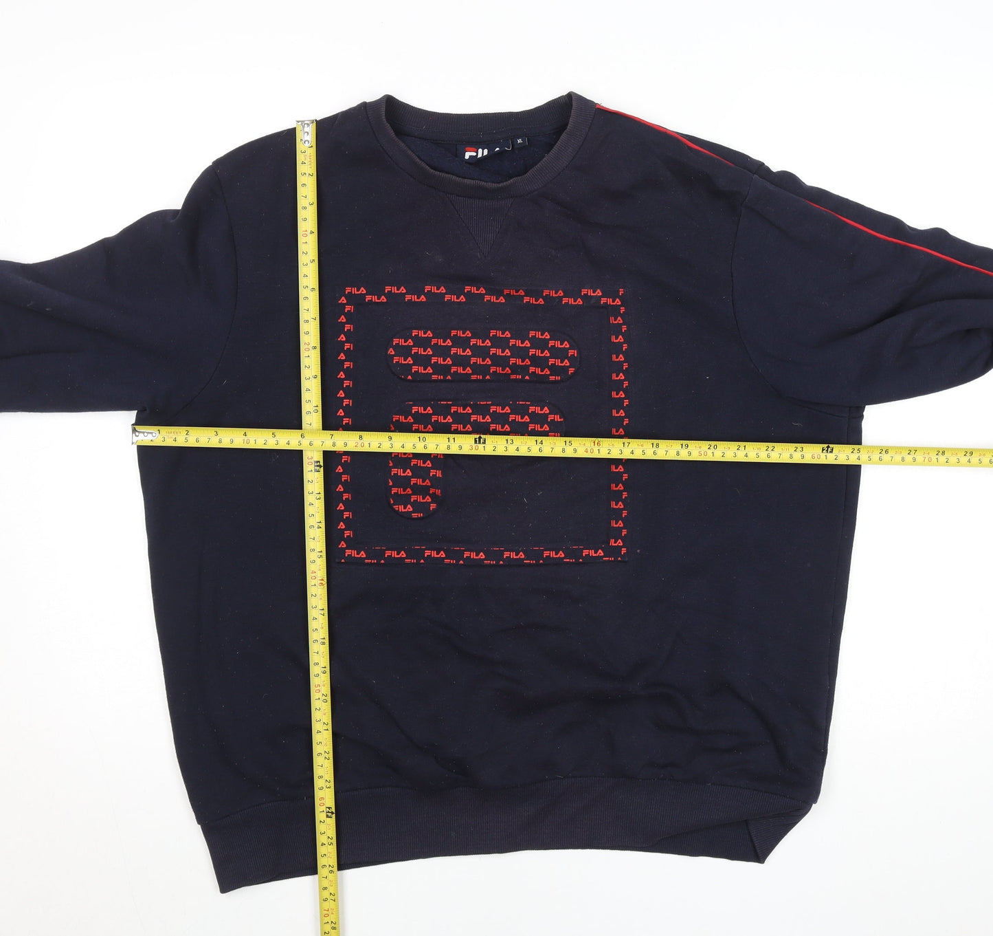 FILA Men’s Blue XL Pullover Sweatshirt Crew Neck Logo Fleece