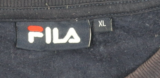 FILA Men’s Blue XL Pullover Sweatshirt Crew Neck Logo Fleece