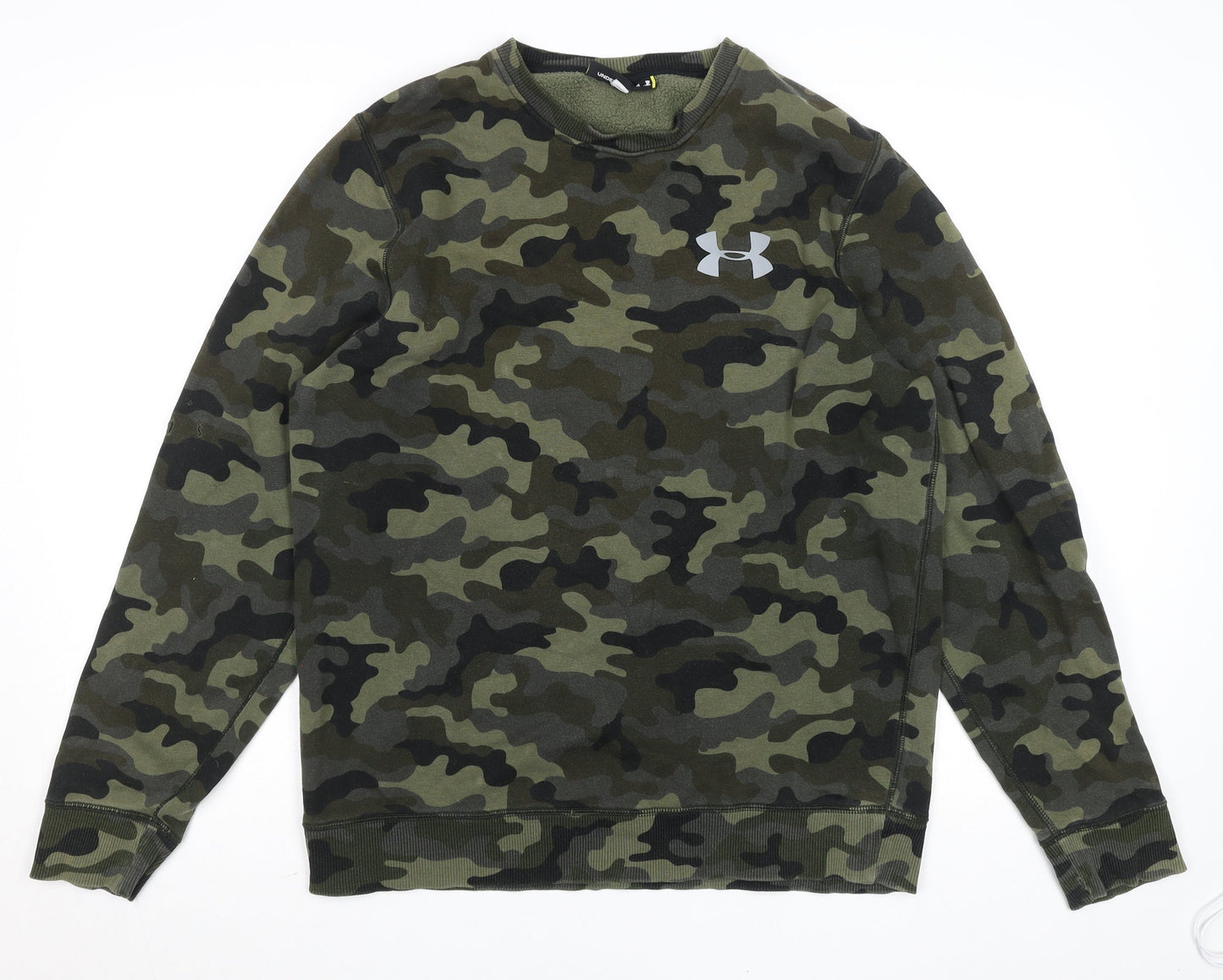 Under Armour Men's Green Camouflage Crew Neck Sweatshirt Size M