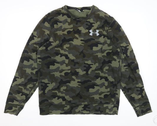 Under Armour Men's Green Camouflage Crew Neck Sweatshirt Size M