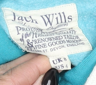 Jack Wills Womens Blue Pullover Hoodie UK 8 Cotton Blend Casual