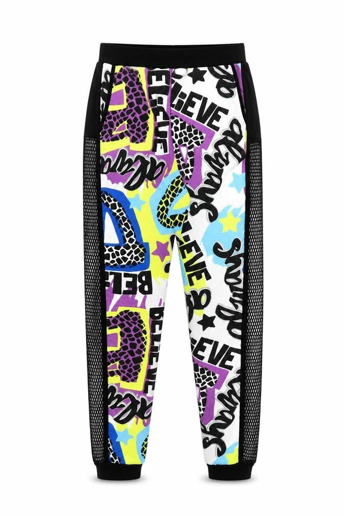Souchi Mens Multicoloured Graphic Jogger Trousers Size M