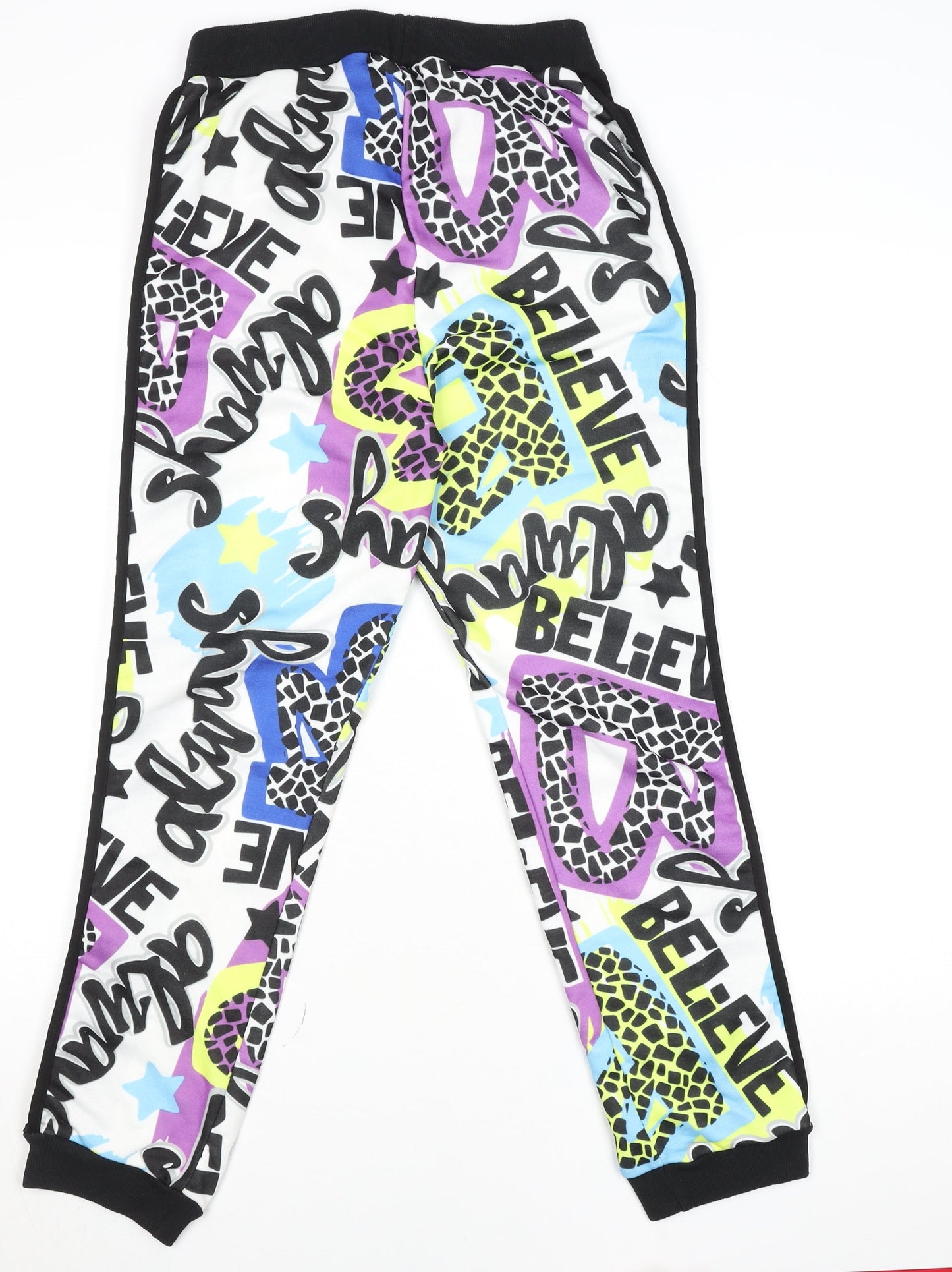 Souchi Unisex Multicoloured Graphic Jogger Trousers Size M