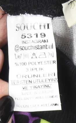 Souchi Unisex Multicoloured Graphic Jogger Trousers Size M