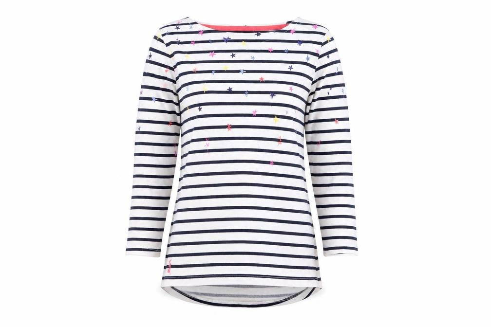 Womens UK Size 8 Joules White 100% Cotton T-Shirt