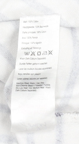 Joules Women White Navy Striped Long Sleeve Cotton T-Shirt UK 8