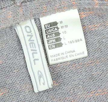 O'Neill Womens Grey Knit Belted Cardigan M Long Sleeve Relaxed Fit