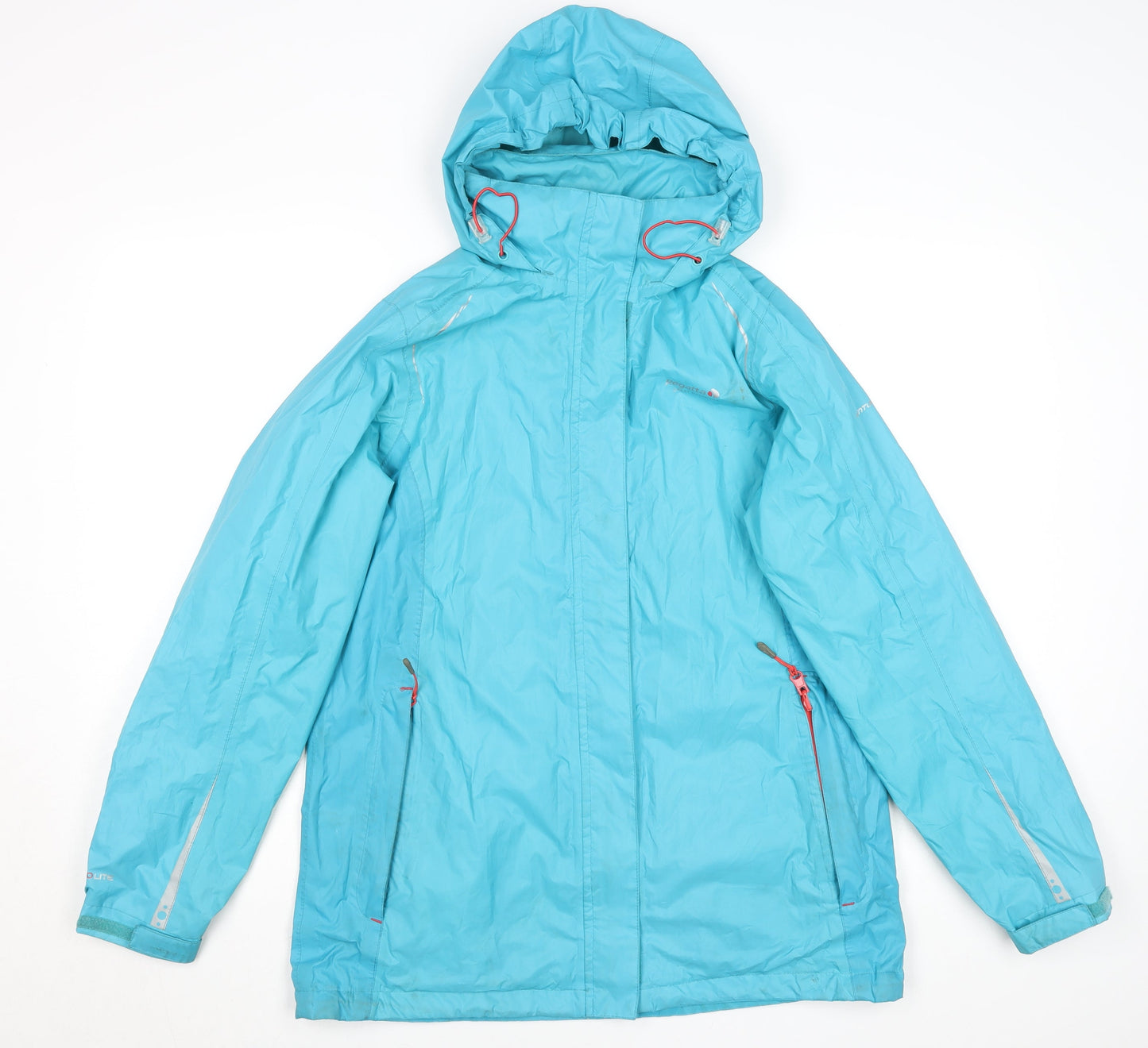 Regatta Women Blue Waterproof Hooded Mid-Length Rain Coat UK 12