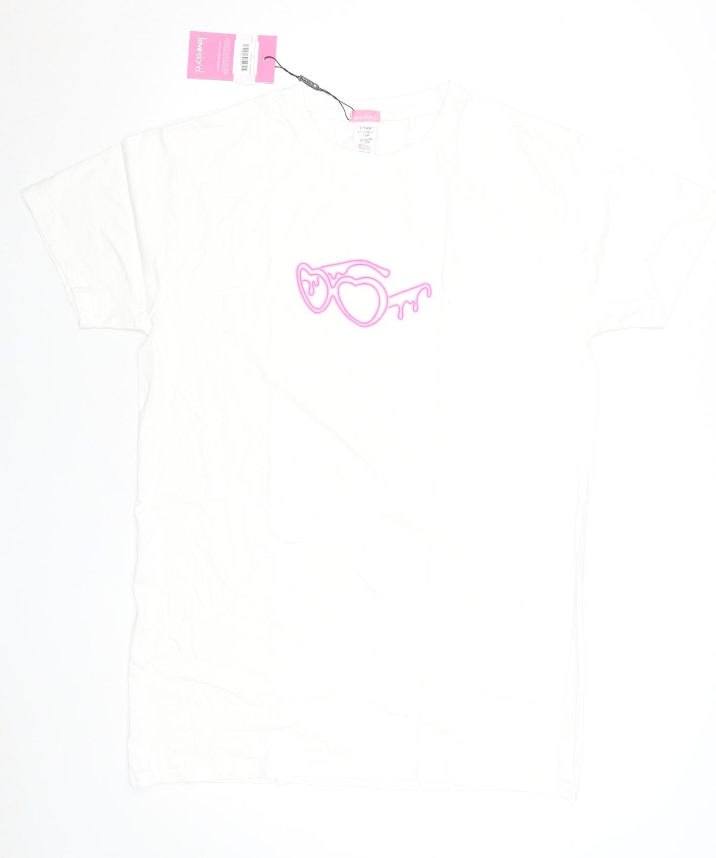 I Saw It First Women’s White Love Island T-Shirt Dress S