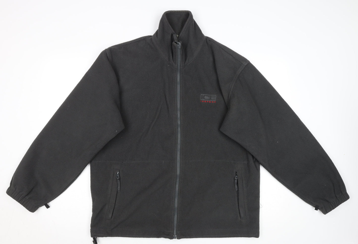 Icepeak Mens Black Fleece Jacket Size M Full Zip Outdoor Casual