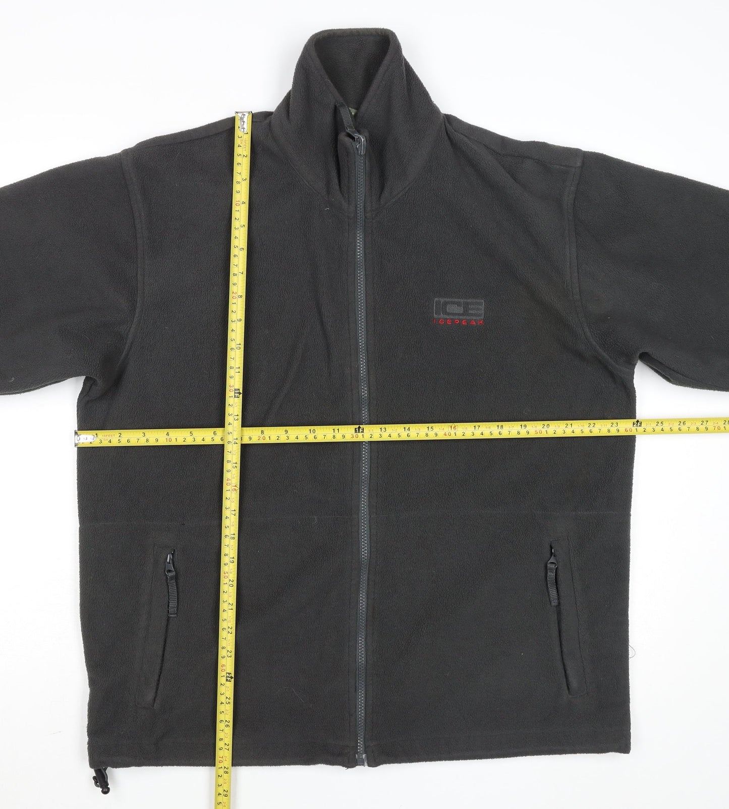 Icepeak Mens Black Fleece Jacket Size M Full Zip Outdoor Casual
