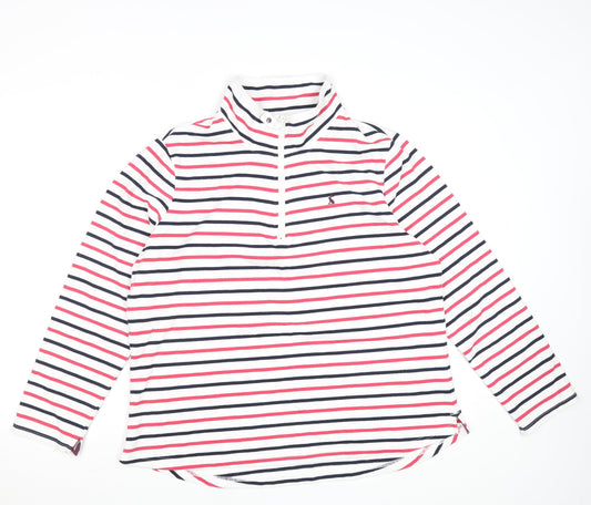 Joules Women’s Multicoloured Striped 1/4 Zip Cotton Jumper UK 18